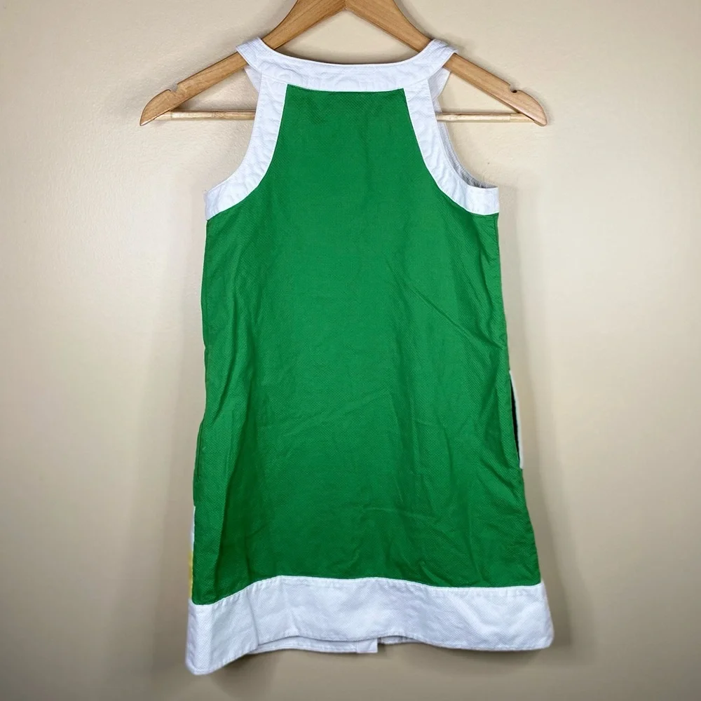 Vintage Gymboree Green Cotton Floral Dress Size 9